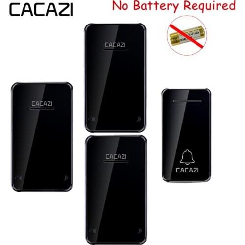 CACAZI New Smart Self Powered Doorbell Wireless No Battery Waterproof Doorbell Home Cordless AC110-240V 200M Remote Control 1V3