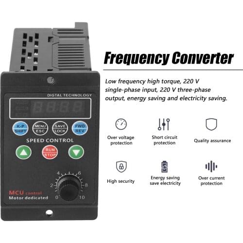 T13-750W-12-H 220V Frequency Converter Single-phase Input Three-phase Output Motor Driver with Four-digit Digital Tube Display