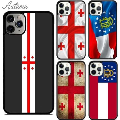 Georgia Flag Phone Case for iPhone 11 12 Pro Max mini X XR XS SE 2020 5 6S 7 8 Plus Samsung Galaxy S8 S9 S10 Cover shell coque