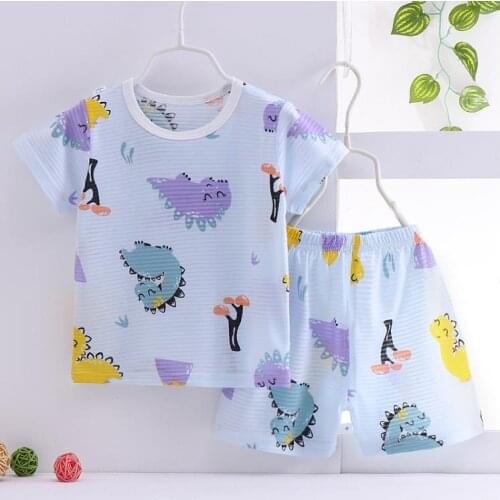Childrens cotton short sleeve suit