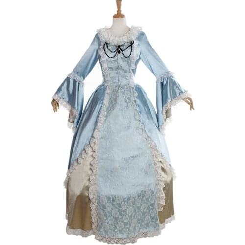 Elegant Marie Antoinette Civil War Medieval Renaissance Dress Victorian Wedding Dress Ball Gown Halloween Cosplay Costume