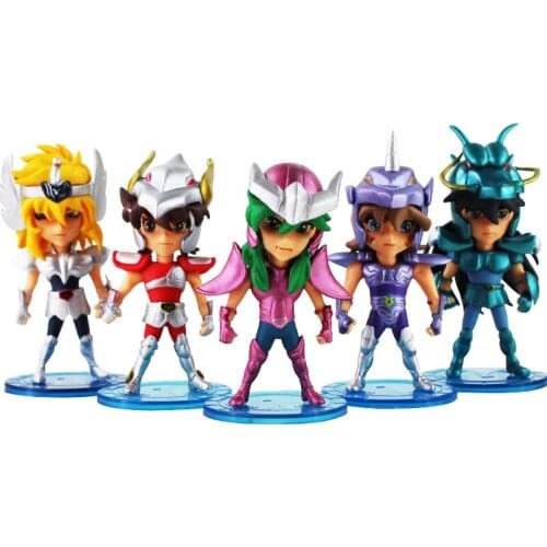 5pcs Anime Saint Seiya Knights of the Zodiac Shiryu Shun Jabu Hyoga 11CM PVC Action Figure Collection Model Toys Dolls