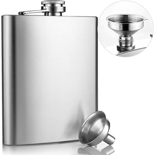 Hip Flask with Small Funnel High Quality 112mL 4oz Handy Narrow-version Wine Jug Portable Stainless Steel Funnel