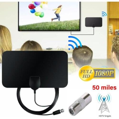 Cable TV Antena UHF VHF DTV Antennas Amplifier 50 Miles Range Indoor High Gain 20dBi DVB-T2 Digital 1080P HD TV Antenna Aerial
