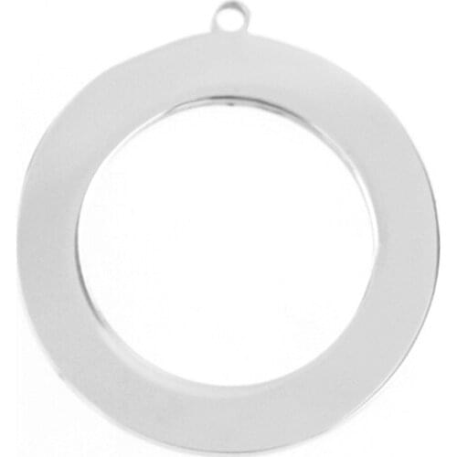 Simsimi 25mm Annulus Charm loop Hole circular ring Pendant for necklace bracelet mirror polish Stainless steel wholesale 10pcs