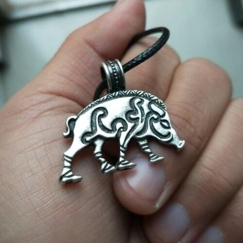 Fashion Viking amulet jewelry Lovely Animal Pig Necklace Pendant for Women Charm Boar Collars Friendship Jewelry Free Ship