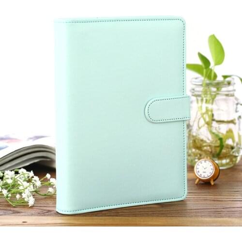 Pure Color PU Leather Spiral Loose Leaf Journal Cover Suit For Standard A6 Sheets