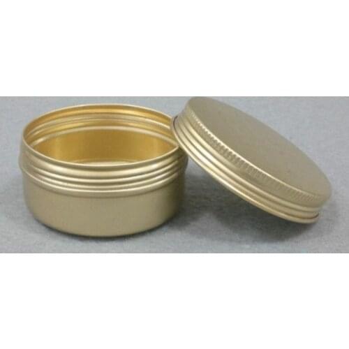 Wholesale 50g Aluminum Cosmetic Jar Container Screw Thread 100pcs/lot Golden 50ml Makeup Container Factory Wholesale