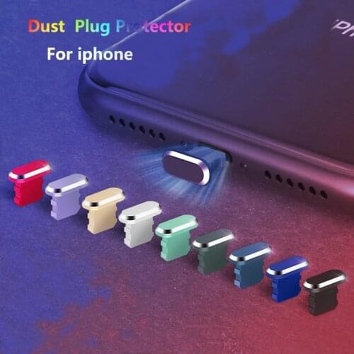 Dust Plug Protector For iphone 12 Pro Max 11 XR X Xs 8 Plus Metal Power Plug Mobile Phone Accessories