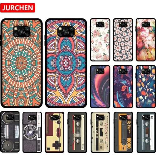 JURCHEN Silicone Phone Case For Xiaomi Mi Poco X3 Pro Thin Black Cover For Xiaomi Mi Poco X3 NFC Fashion 3D Cute Cartoon Pattern