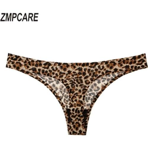 Women thong g Strings Sexy Femme Seamless Panties Underwear low-Rise Stretch Thong Woman Leopard Plus Size Tangas Intimates Hot