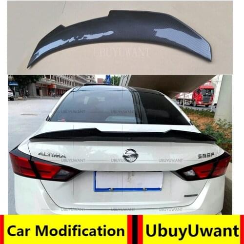 UBUYUWANT For Nissan Teana Altima 2019 2020 Lip Spoiler Carbon Fiber / FRP Rear Trunk Spoiler Car Tail Wing Decoration PSM Style