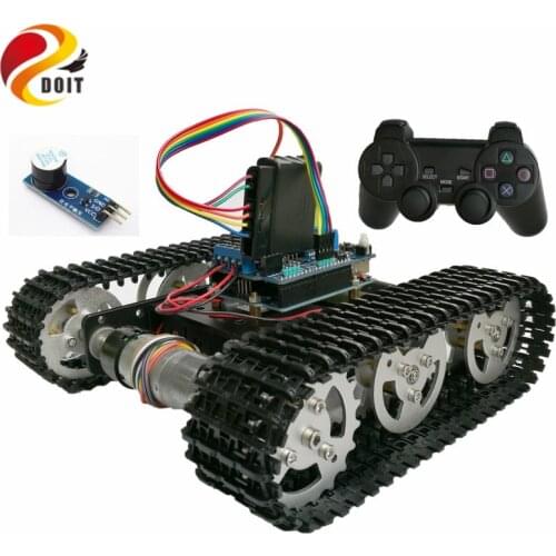 Wireless Control Smart RC Robot Kit by handle joystick Tank Car Chassis with Uno R3 for Motor Shield DIY game play station