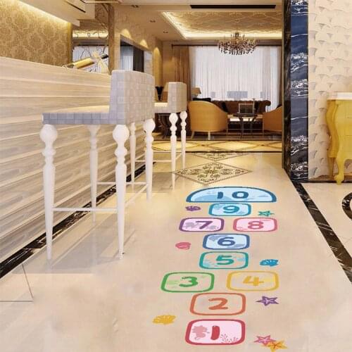 Exquisite Custom Hopscotch Number Pvc Wall Stickers Nursery For Kids Room Wall Decor Living Room Vinyl Art Decals naklejki