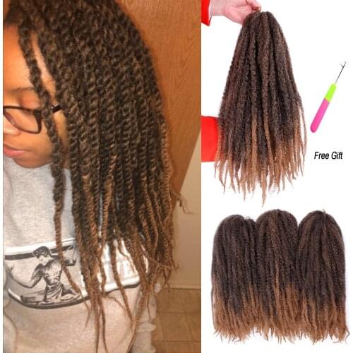 Modern Queen 18 inch Marley Braids Hair Crochet Afro Kinky Synthetic Braiding Hair Crochet Braids Hair Extensions Bulk for Women