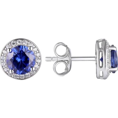 GZ ZONGFA Classic Fine Jewelry Elegant fashion Ladies Earrings 925 sterling silver Natural Tanzanite Gemstone Stud Earrings