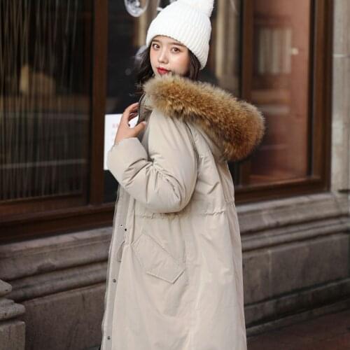 Womens Winter Down Jacket Long Coat Female 7xl Plus Size Women Raccoon Dog Fur Collar Hooded Parka 2020 Mujeres Abrigos Pph1344