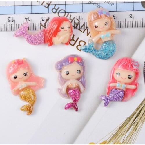 10 pcs/lot Resin Mermaid Charms Pendants Handmade Decoration Findings Jewelry Making Accessories