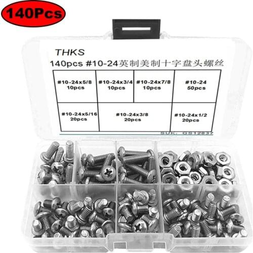 14Pcs/Box Inch American Nut Phillips Pan Head Screws #10-32 Series #10-24 Series