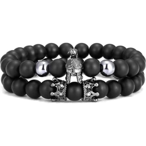 2pcs/lot 8mm helmet ball crown gold silver copper cz zircon cubic zirconia beads bohemian Bracelet Stone Bangles vg34