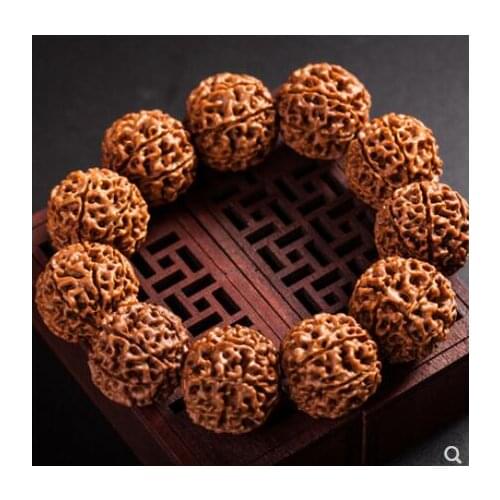 2cm Chinese Wood carving Jin Gang Bodhi Wood Handmade Bracelets ornaments HAAA