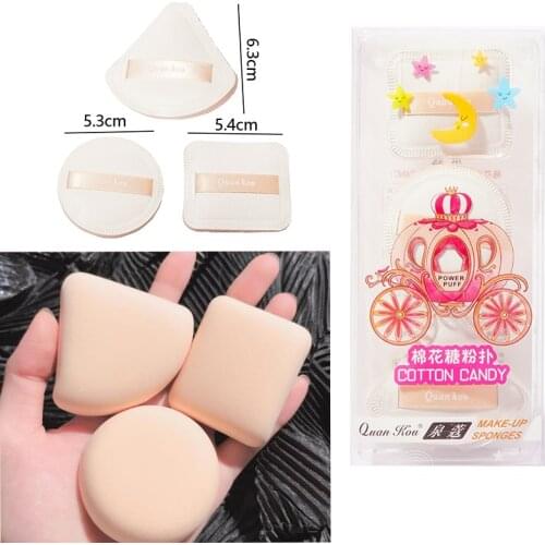 3styles/pack Soft Makeup Sponge Portable Smooth Powder Puff Facial Air Cushion Pad Foundation Blender Women Beauty Cosmetic Tool
