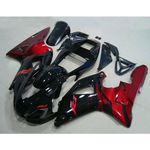 7gifts 100% fit injection motor factory fairings kit for 1998 1999 YAMAHA YZF R1 98 99 red black repair fairing parts