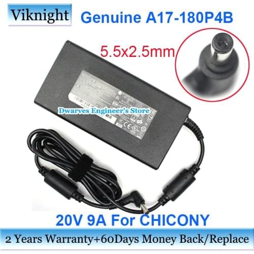 CHICONY A17-180P4B 20V 9A 180W AC Adapter Laptop Charger For MSI GF65 THIN 10UE Genuine Power Supply 5.5x2.5mm
