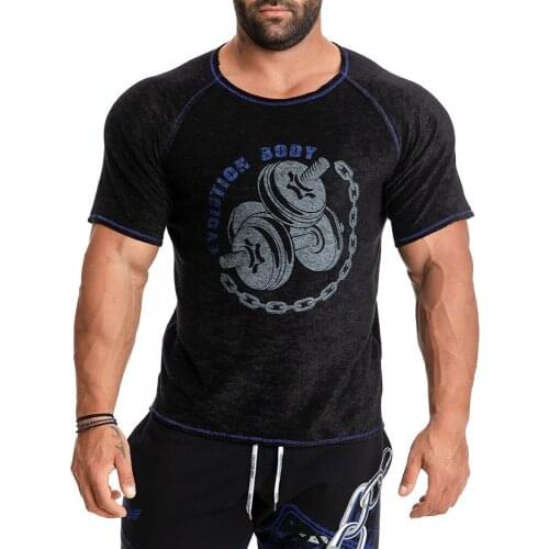 NewFitness tshirt Men Casual Short sleeve T-shirt Summer Print Loose Tee shirt Tops Male Bodybuilding Workout Crossfit Apparel