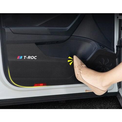 Car Interior Door Mat Anti-kick Pad Protective Sticker Decoration for Volkswagen Vw T-roc 2017 2018 2019 2020 2021 Accessories