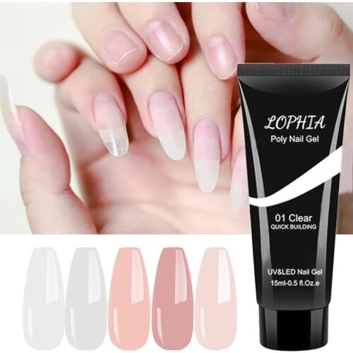 LOPHIA UV Builder Gel For Nail Extension Acrylic UV Gel Varnish For Nail Art Design Poly UV Nail Gel Polish For Manicure Tools