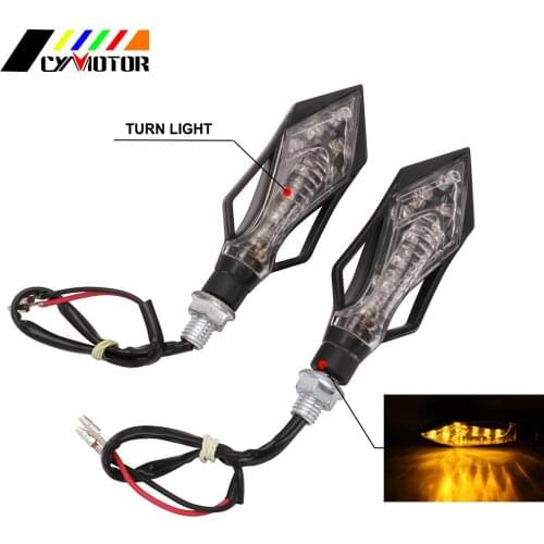 Motorcycle 2PCS LED Sword Shaped Turn Signal Indicator Lights Amber Light Modification Turn Light 12V J10 Universal