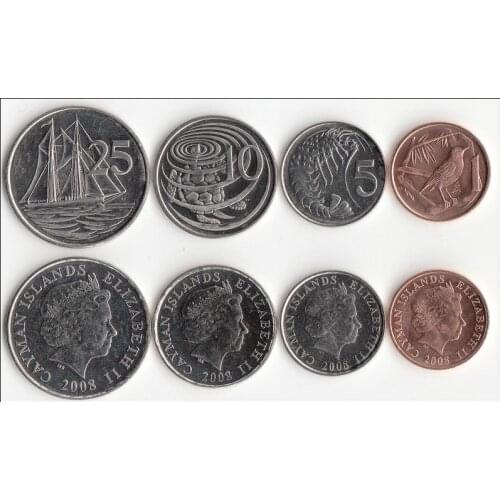 Set 4 Pieces America Cayman Islands Coins New Original Coin Unc Commemorative Edition 100% Real