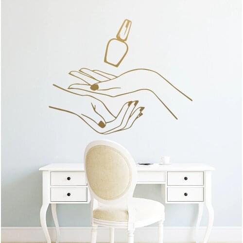 Beauty Nails Salon Wall Sticker For Nail Room Decor Girls Bedroom Vinyl Art Rooms Decoration Decal Mural stickers on the wall