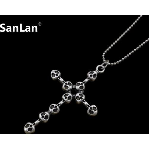 New Gothic Skull Cross pendant Chain Necklace 12pcs/lots