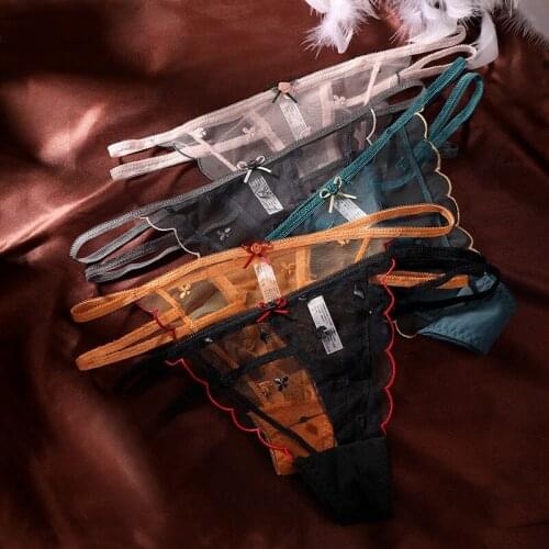 2021 New Womens Underwear Sexy Lace Panties Fashion Hollow Out Briefs Low Waist Seamless G-String Female Transparent Lingerie