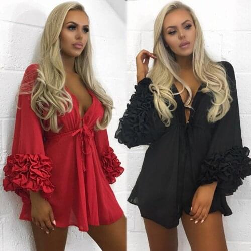 Brand New Summer Women Swimsuit Bikini Cover Kaftan Sarong Sexy Beach Cover-Ups Chiffon Dress Elegant Beach Bathing Suit