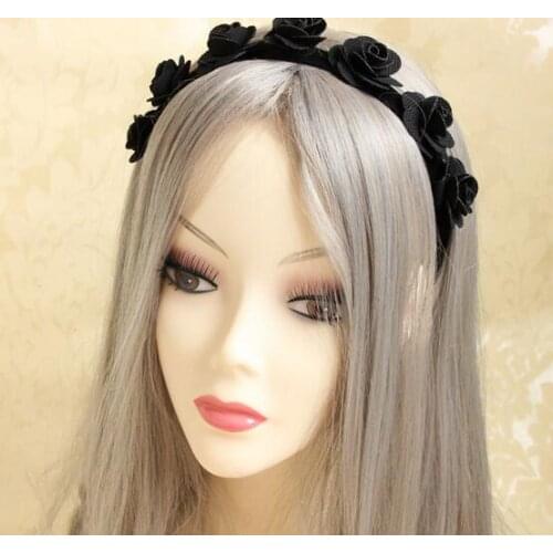 New arrival womens black floral hairbands party girls Vintage elegant headband punk hair accessories
