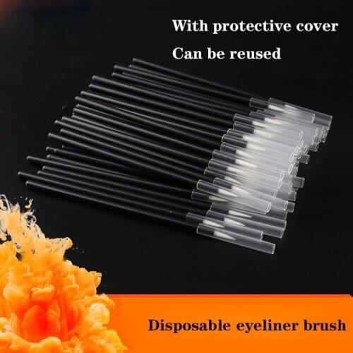 Disposable Nylon Eyeliner Brush Black Makeup Eyeliner Brush Wholesale Portable Beauty Concealer Fiber Eyeliner