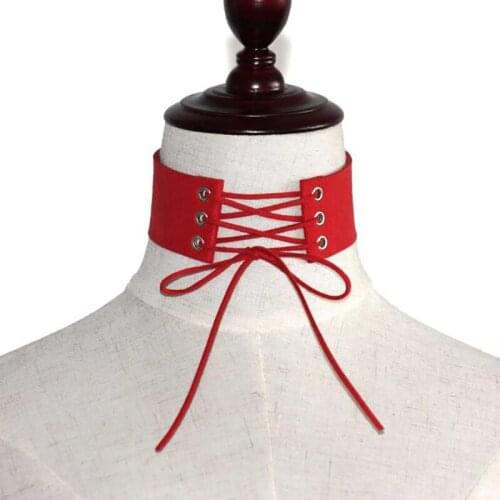 Choker Necklaces Women Fashion Width Flannel Tie Up Chokers Necklaces 2020 Necklace Jewelry Gift Femme Bijoux