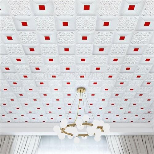 Diy Self-adhesive Wall Stickers 3d Stereo Ceiling Wallpaper Roof Panel Stickers Living Room Home Decoration Bedroom Background