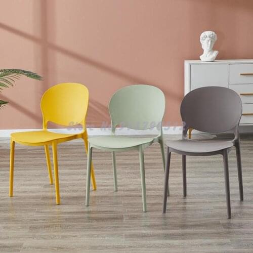 Nordic Chair Adult Thickened Plastic Stool Lazy Armchair Household Dining Chair Desk Chair Makeup Chair Leisure Chair