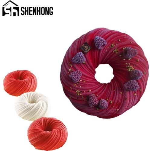 SHENHONG 8 Style Silicone Cake Mold Cake Decorating Molds Mousse Dessert Mould Muffin Baking Tools Spiral Pastry Bakeware Tray