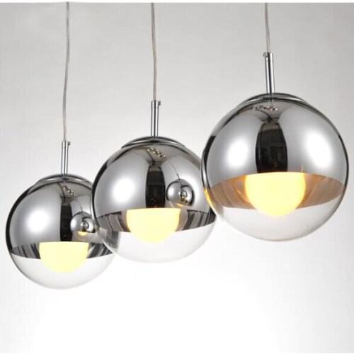 Nordic modern plated glass pendant lamps,dia 15/20/25/30/40cm glass ball lampshade indoor lighting fixture for dinning living