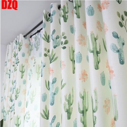Modern Simple Small Fresh Printing Shading Curtains for Living Dining Room Bedroom