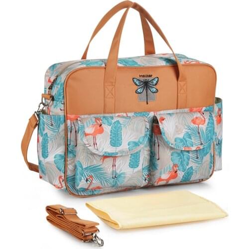 Waterproof Nylon Printed Mother Maternity Messenger Travel Stroller Bag Portable Baby Bags for Mommy Large Capacity Diaper Bags