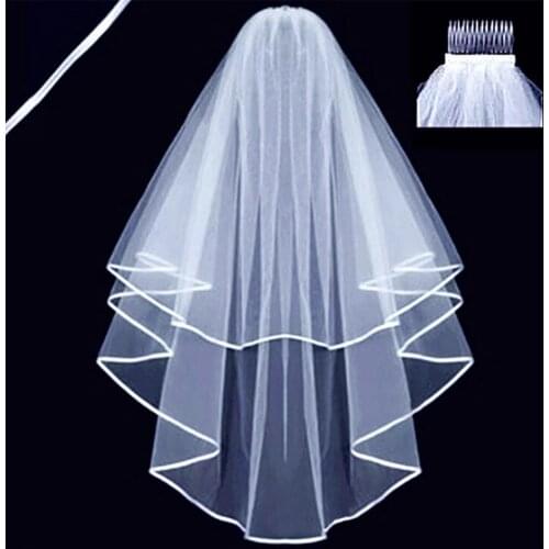 Bridal Veil With Comb White/Ivory Wedding Accessories Free Shipping