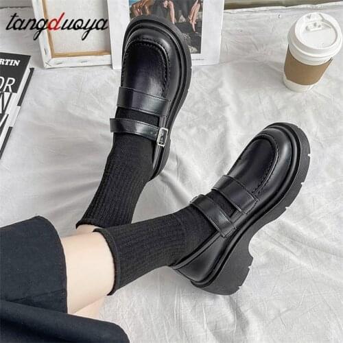 College style School Students Uniform Shoes Uwabaki JK Round Toe Buckle Trap Women Girls Lolita Cosplay shoes sweet lolita shoes