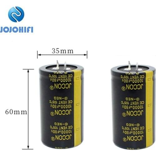 2pcs JCCON 10000uF 80V 35x60mm 105 ℃ 80V/10000uF Audio Amplifier Audio Horn Aluminum Electrolytic Capacitor for Amplifier board