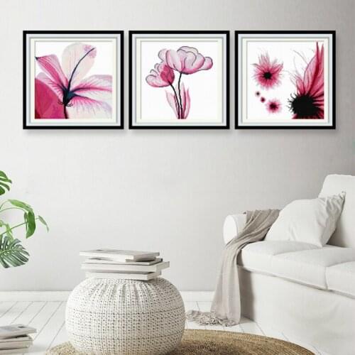 Вышивка крестом наборы Triptych of purple flowers Living room dining room decoration counted cross stitch kits needlework